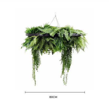 Black Artificial Hanging Green Wall Disc 80cm UV Resistant - Image 2