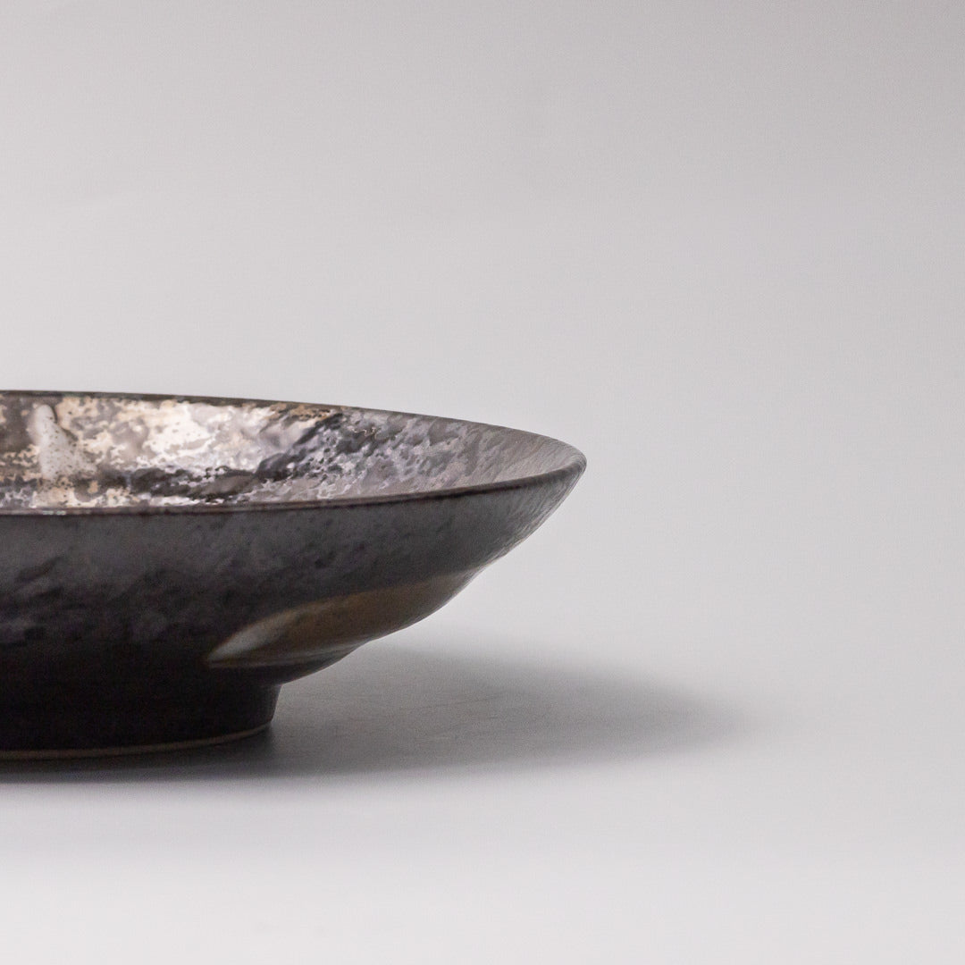 Pasta Bowl Flat 23cm Bronze Brushstroke Glaze - Image 2