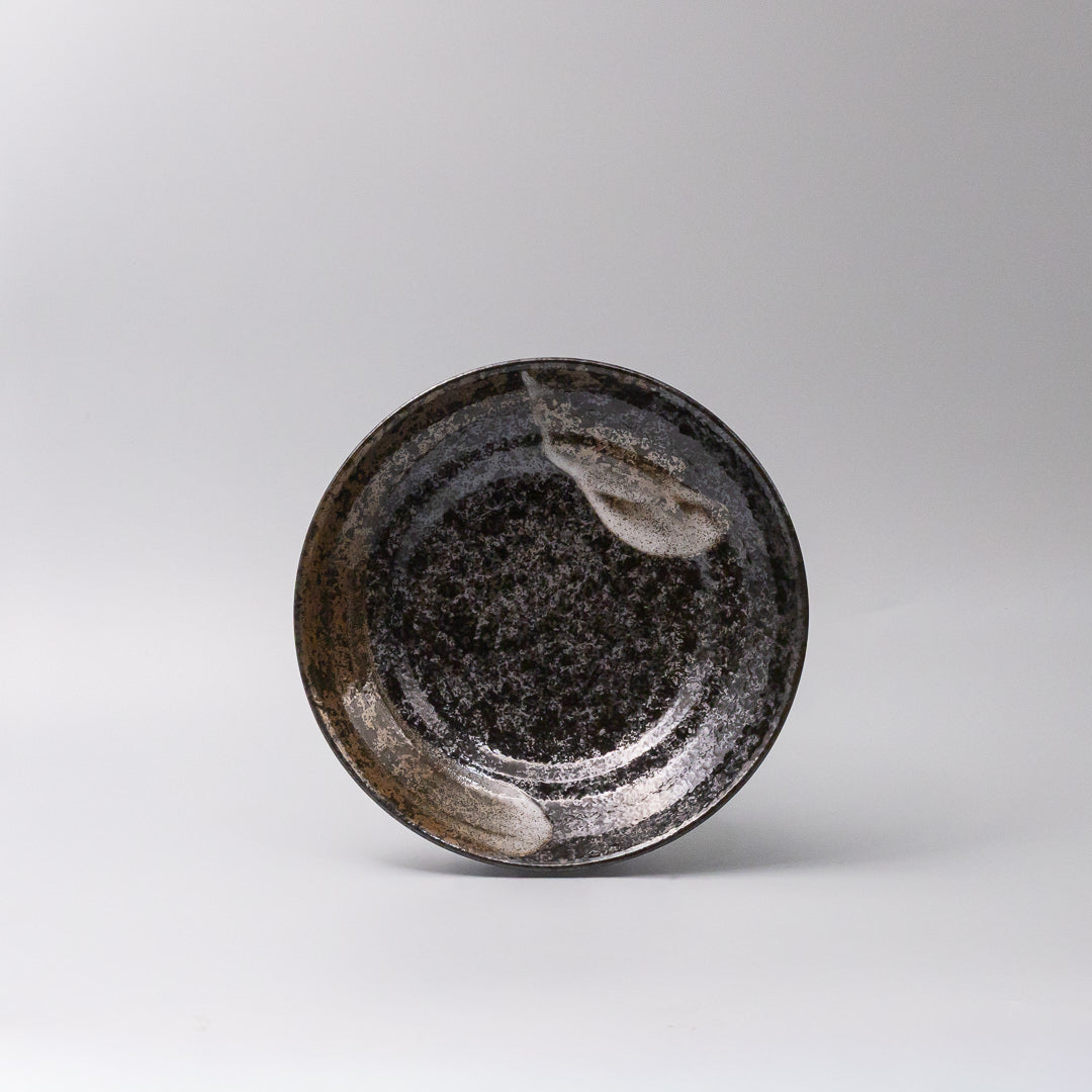 Pasta Bowl Flat 23cm Bronze Brushstroke Glaze - Image 3