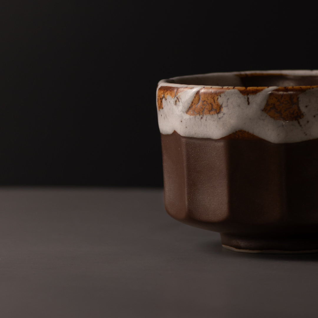 Matcha Tea bowl 11cm Metallic Rust Glaze - Image 2