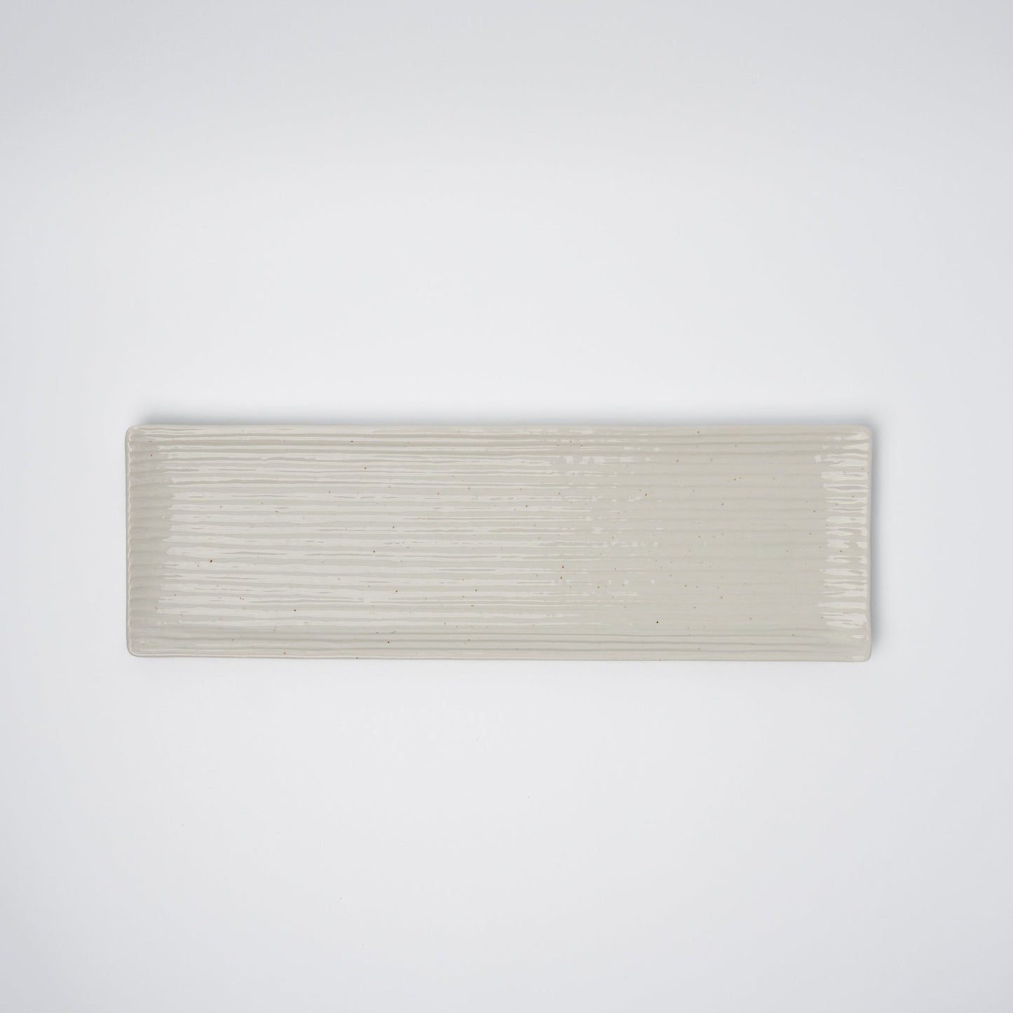 Sashimi Plate 33.2cm White Contour Glaze - Image 2