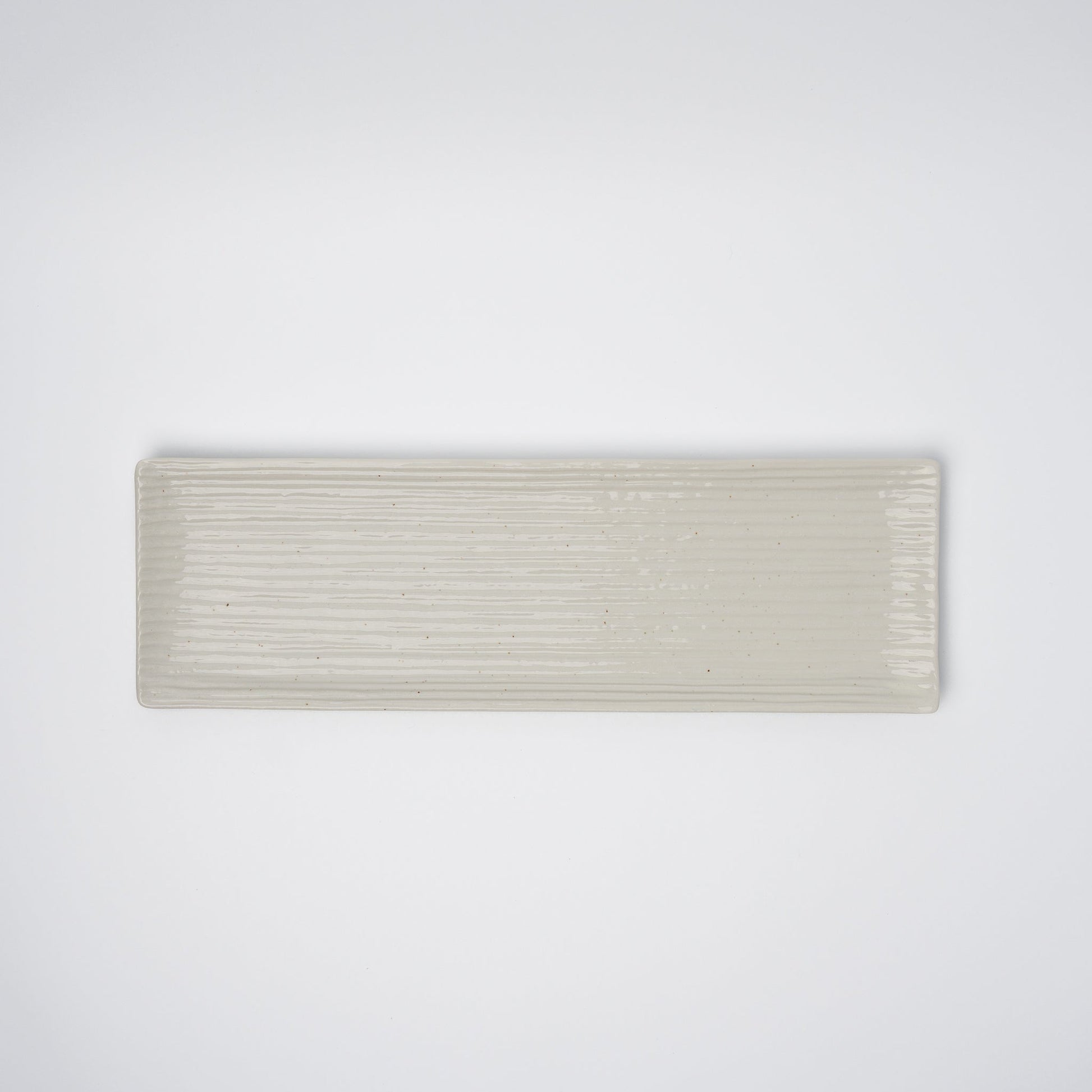 Sashimi Plate 33.2cm White Contour Glaze - Image 2