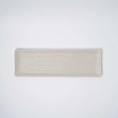 Sashimi Plate 33.2cm White Contour Glaze - Image 2