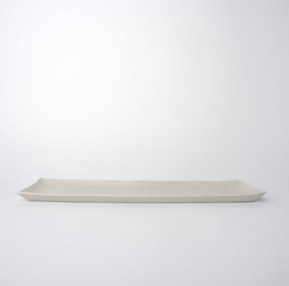 Sashimi Plate 33.2cm White Contour Glaze - Image 3