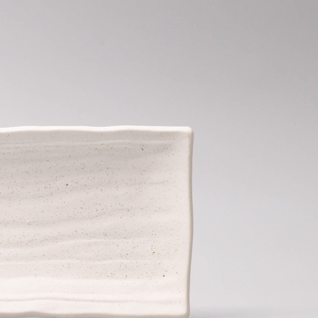 Plate Rectangular Sashimi 32cm Matte White Glaze - Image 2