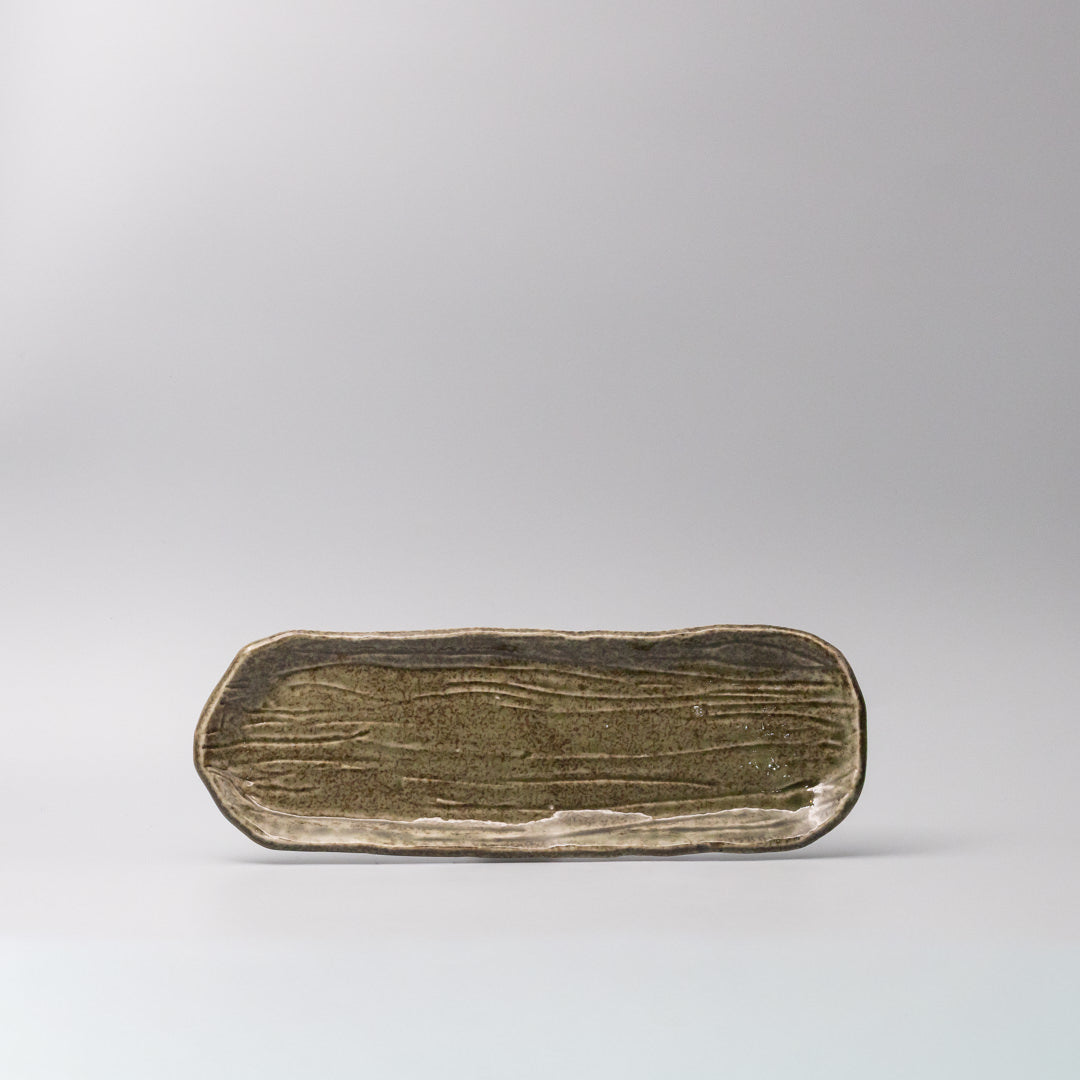 Plate Sashimi Organic Shape 13cm Sage Glaze - Image 5