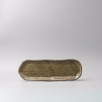 Plate Sashimi Organic Shape 13cm Sage Glaze - Image 5