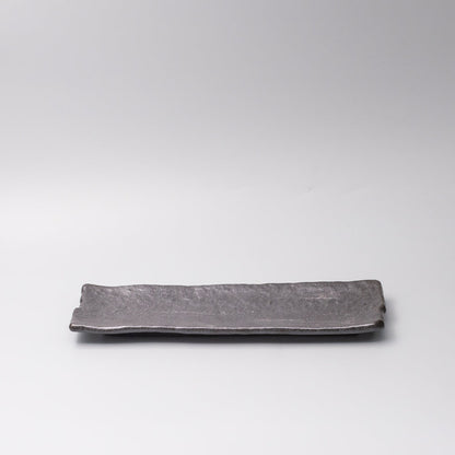 Plate Rectangular 33x11cm Matte Black Glaze - Image 3