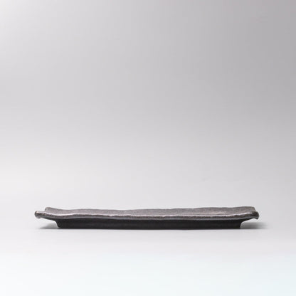 Plate Rectangular 33x11cm Matte Black Glaze - Image 5
