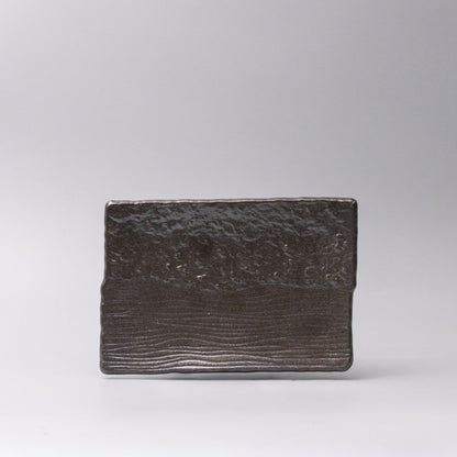 Plate Sushi Rectangular 21cm Matte Black Glaze - Image 4