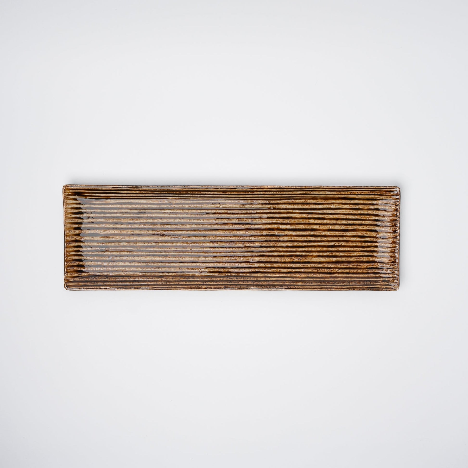 Sashimi Plate 33.2cm Amber Contour Glaze - Image 2