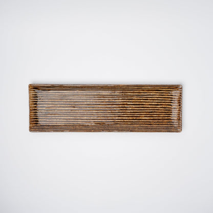 Sashimi Plate 33.2cm Amber Contour Glaze - Image 2