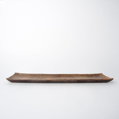 Sashimi Plate 33.2cm Amber Contour Glaze - Image 3