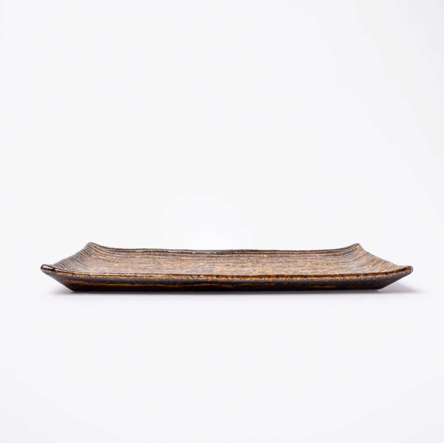Sushi Plate 24cm Amber Contour Glaze - Image 2