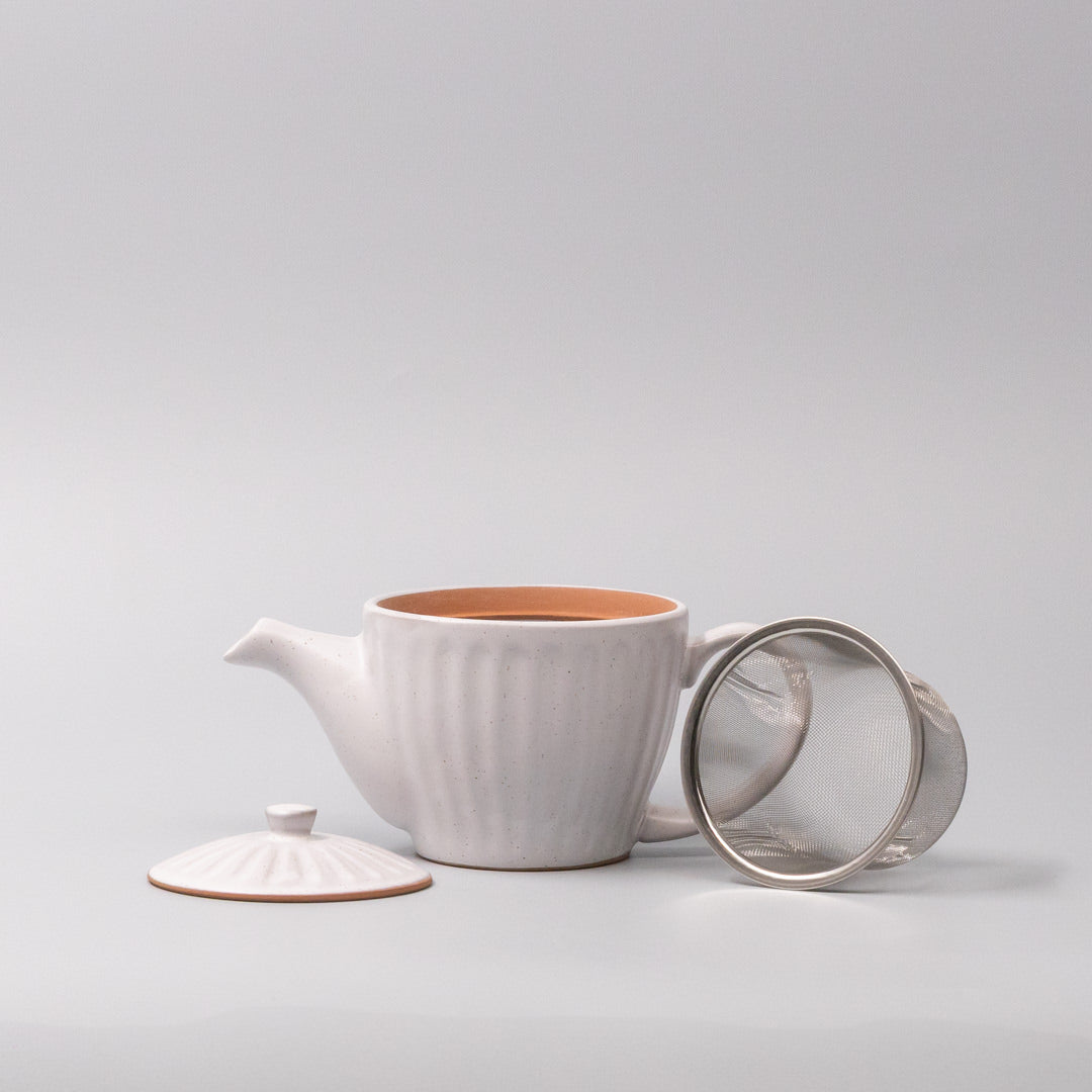 Teapot 480ml Speckled White Ridge Glaze - Image 4