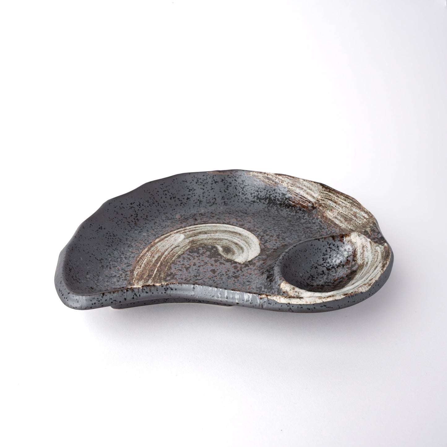 Sushi Plate Organic Metallic Swirl Glaze - Image 2