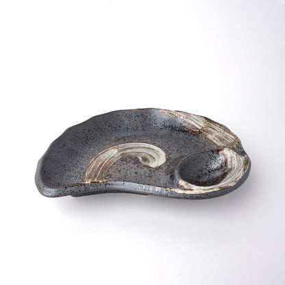 Sushi Plate Organic Metallic Swirl Glaze - Image 2