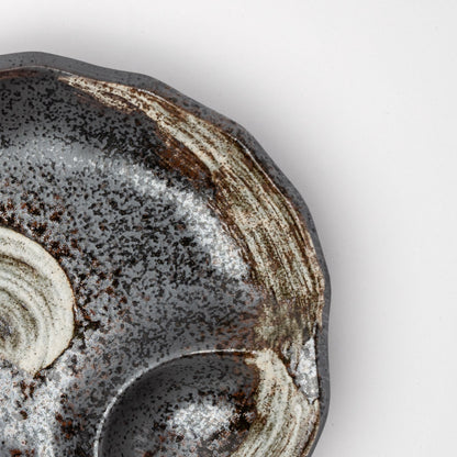 Sushi Plate Organic Metallic Swirl Glaze - Image 3