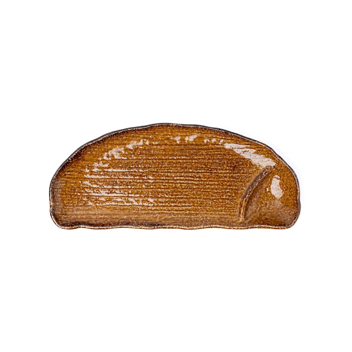 Organic Dumpling Plate 28cm Ochre Glaze - Image 2