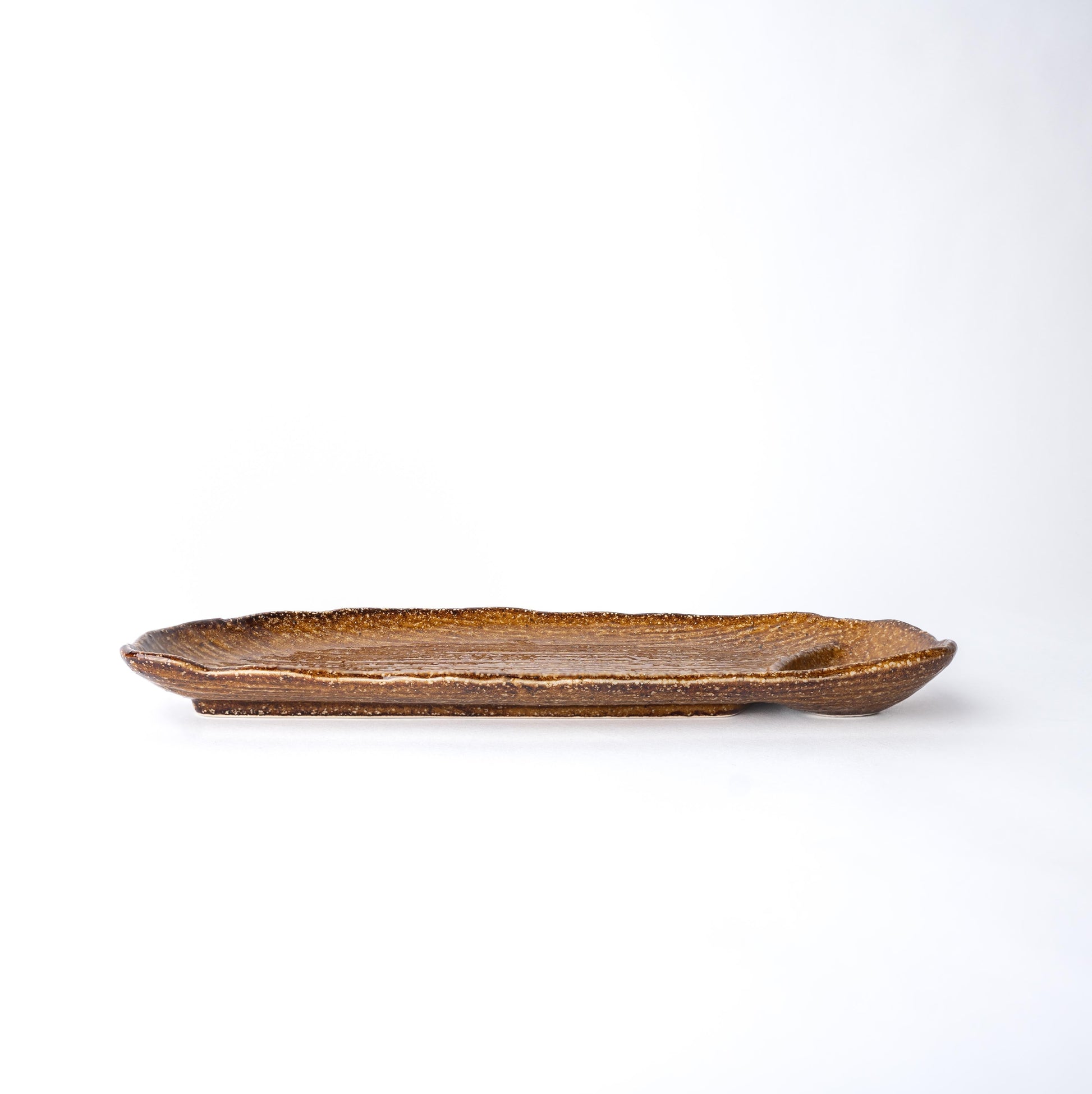Organic Dumpling Plate 28cm Ochre Glaze - Image 3