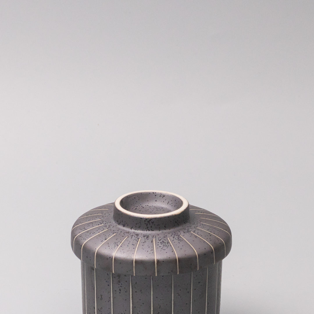 Cup Chawanmushi 170ml Matt Black Stripe Glaze - Image 4