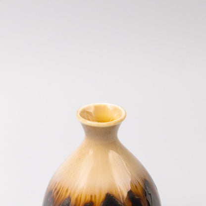 Sake Jug 300ml Black Gloss Sunflower Drip Glaze - Image 2
