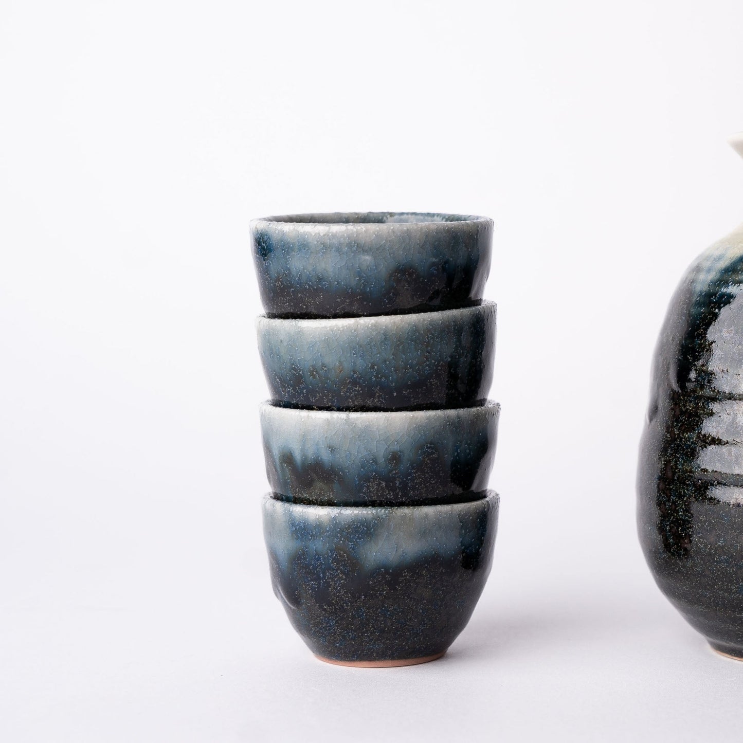Sake Set for Four 330ml Ink Glaze - Image 5