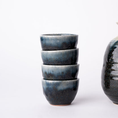 Sake Set for Four 330ml Ink Glaze - Image 5