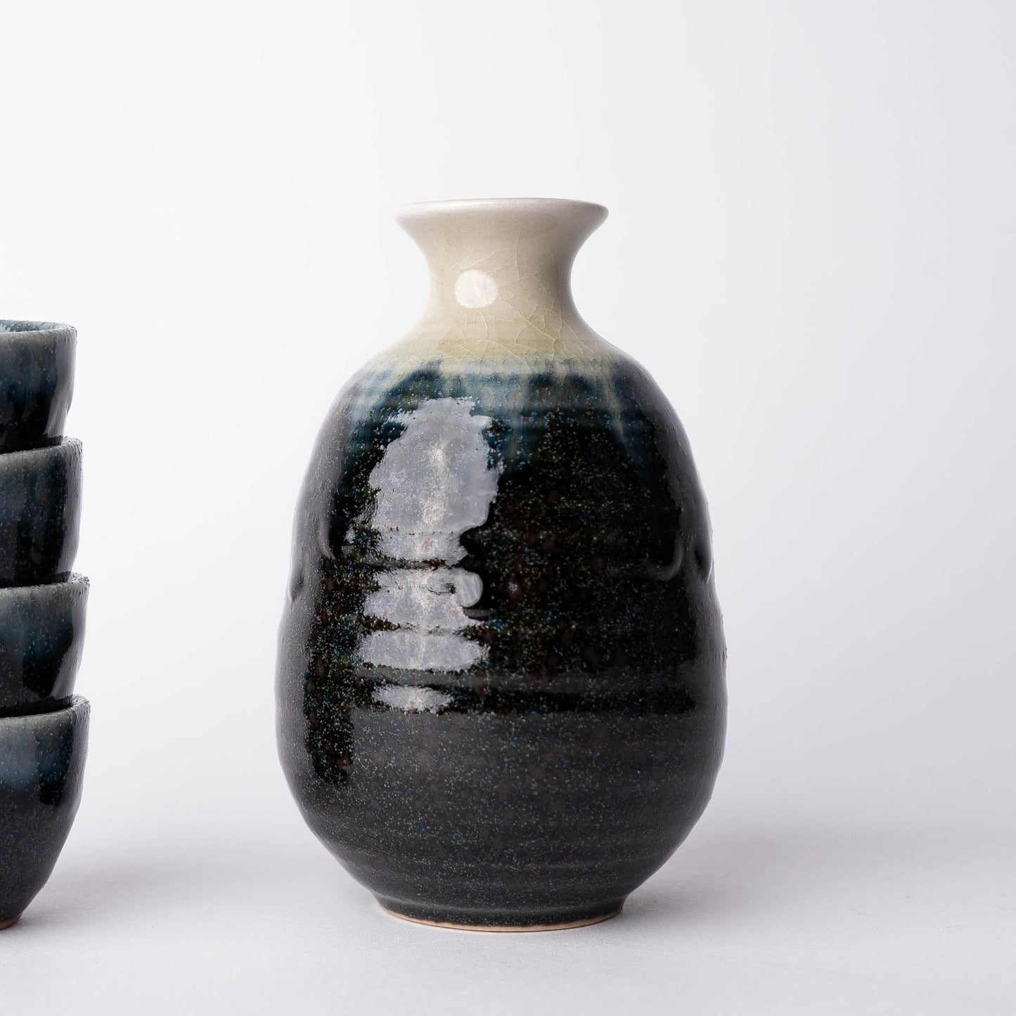 Sake Set for Four 330ml Ink Glaze - Image 4