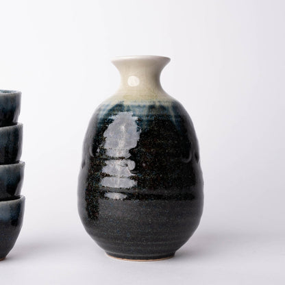Sake Set for Four 330ml Ink Glaze - Image 4