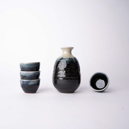Sake Set for Four 330ml Ink Glaze - Image 2
