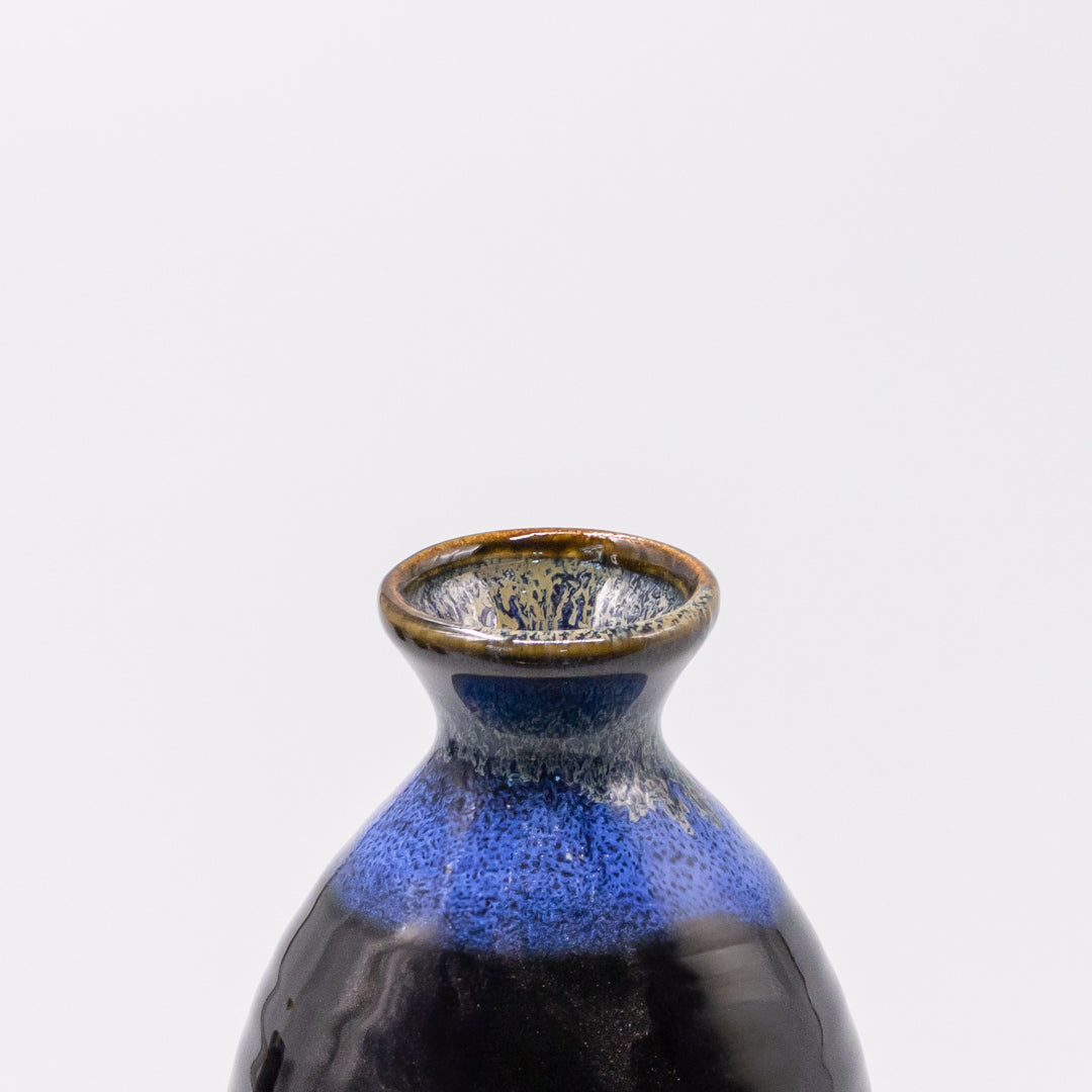 Sake Set for Four 330ml Black Blue Glaze - Image 2