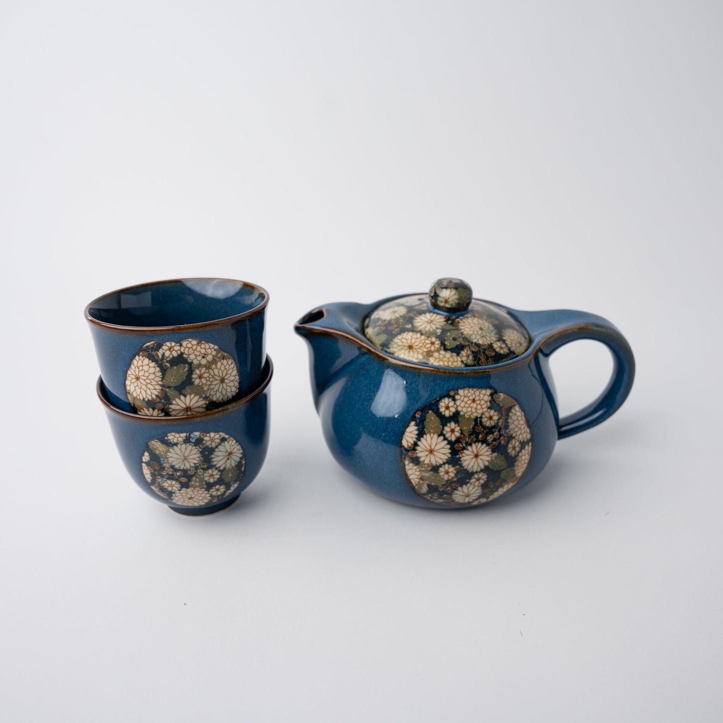 Tea Set for Two 460ml Blue Floral Design - Image 2