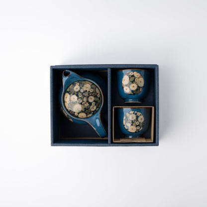 Tea Set for Two 460ml Blue Floral Design - Image 3