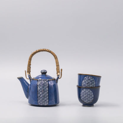 Tea Set for Two 460ml Willow Wave Design - Image 5