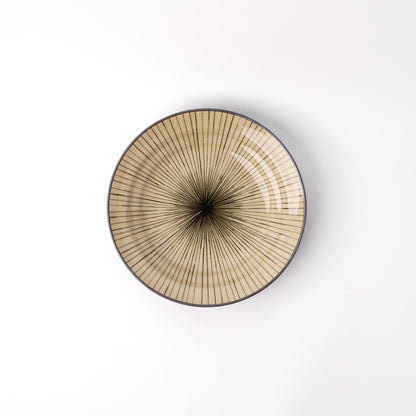 Bowl Shallow Flat Based 20cm Green Converging Line Glaze - Image 3