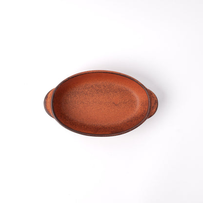 Oven Pot 16cm Oval Orange Donabe - Image 3