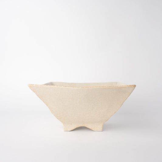 Fluted Bowl Square 21x21cm Oatmeal Glaze - Image 2