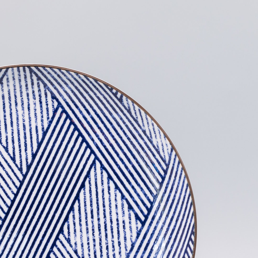 Plate 25.2cm Thatched Navy Glaze - Image 2