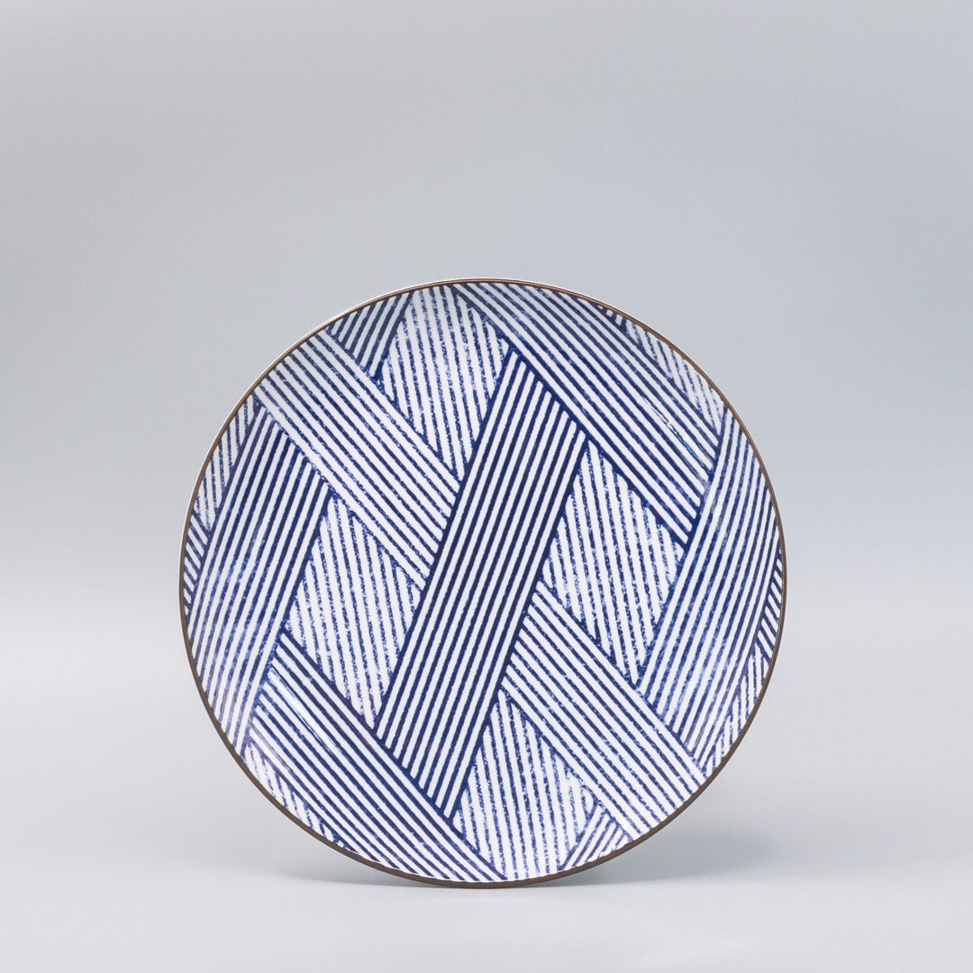 Plate 25.2cm Thatched Navy Glaze - Image 3