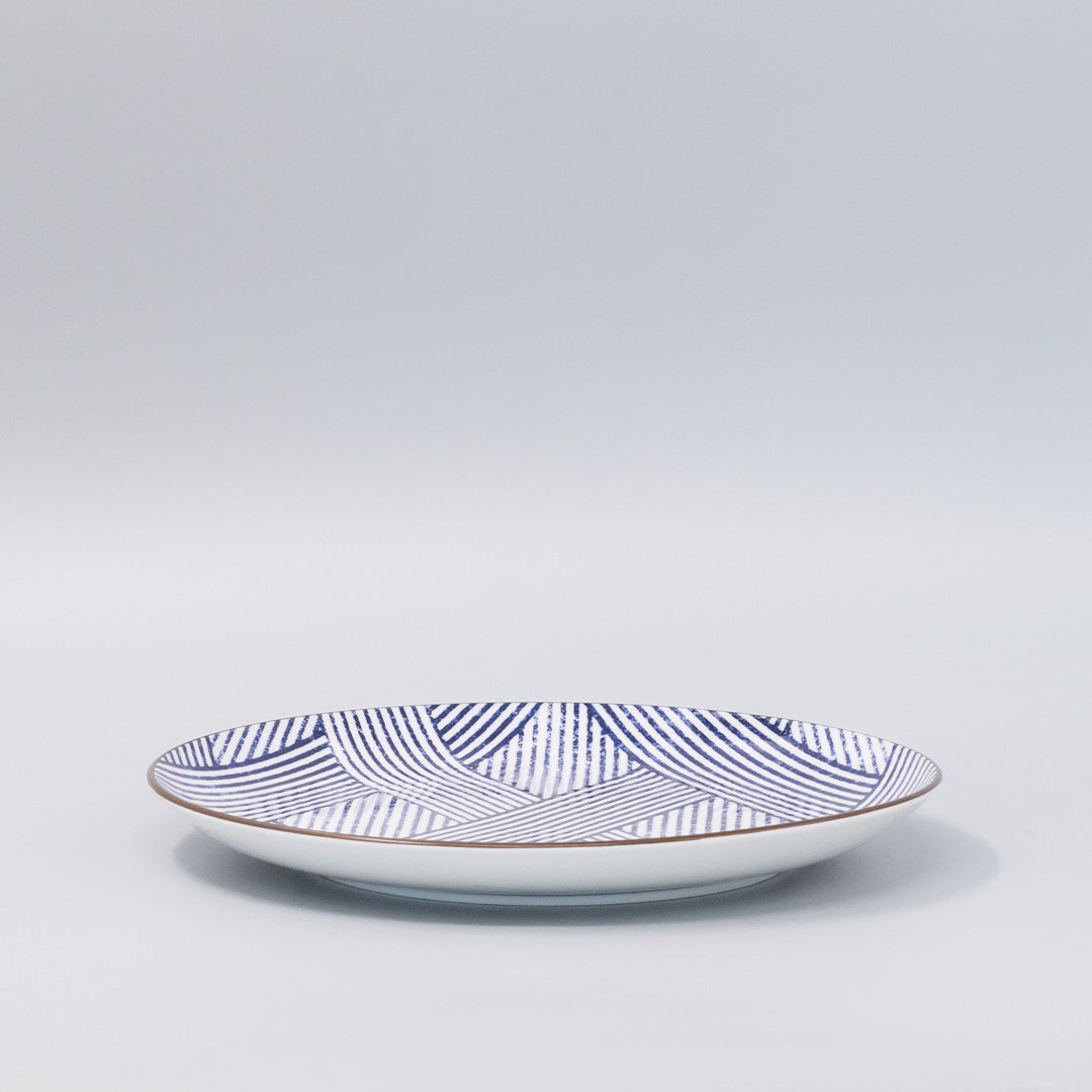 Plate 25.2cm Thatched Navy Glaze - Image 4