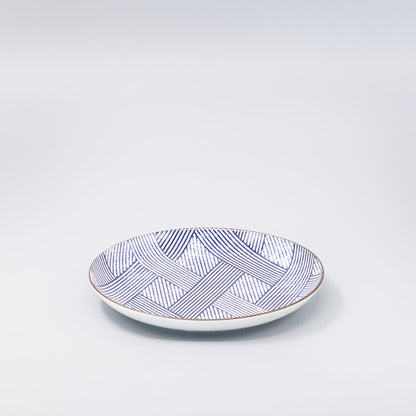 Plate 18cm Thatched Navy Design