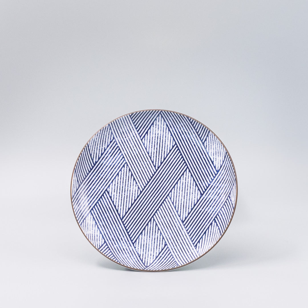 Plate 18cm Thatched Navy Design - Image 3