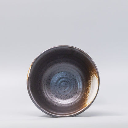 Bowl Deep 18cm Black Ridged Glaze - Image 3