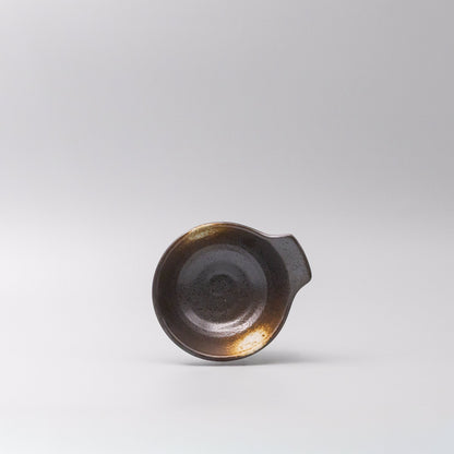 Bowl with Handle 12cm Bronze Glaze - Image 3