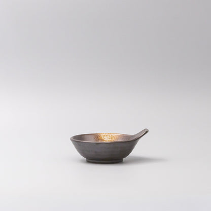 Bowl with Handle 12cm Bronze Glaze - Image 4