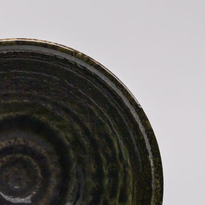 Bowl 15.5cm Shinogi Moss Black Glaze - Image 2