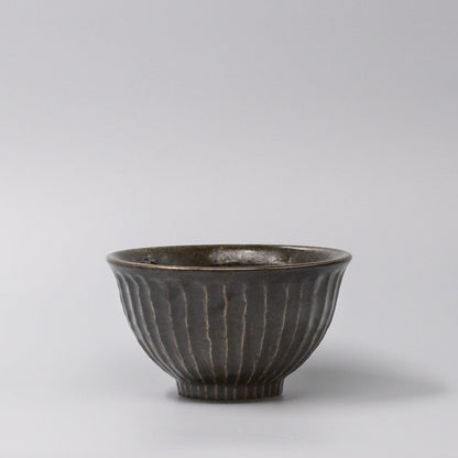 Bowl 15.5cm Shinogi Moss Black Glaze - Image 4