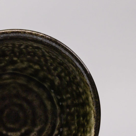 Bowl 18cm Shinogi Moss Black Glaze - Image 2