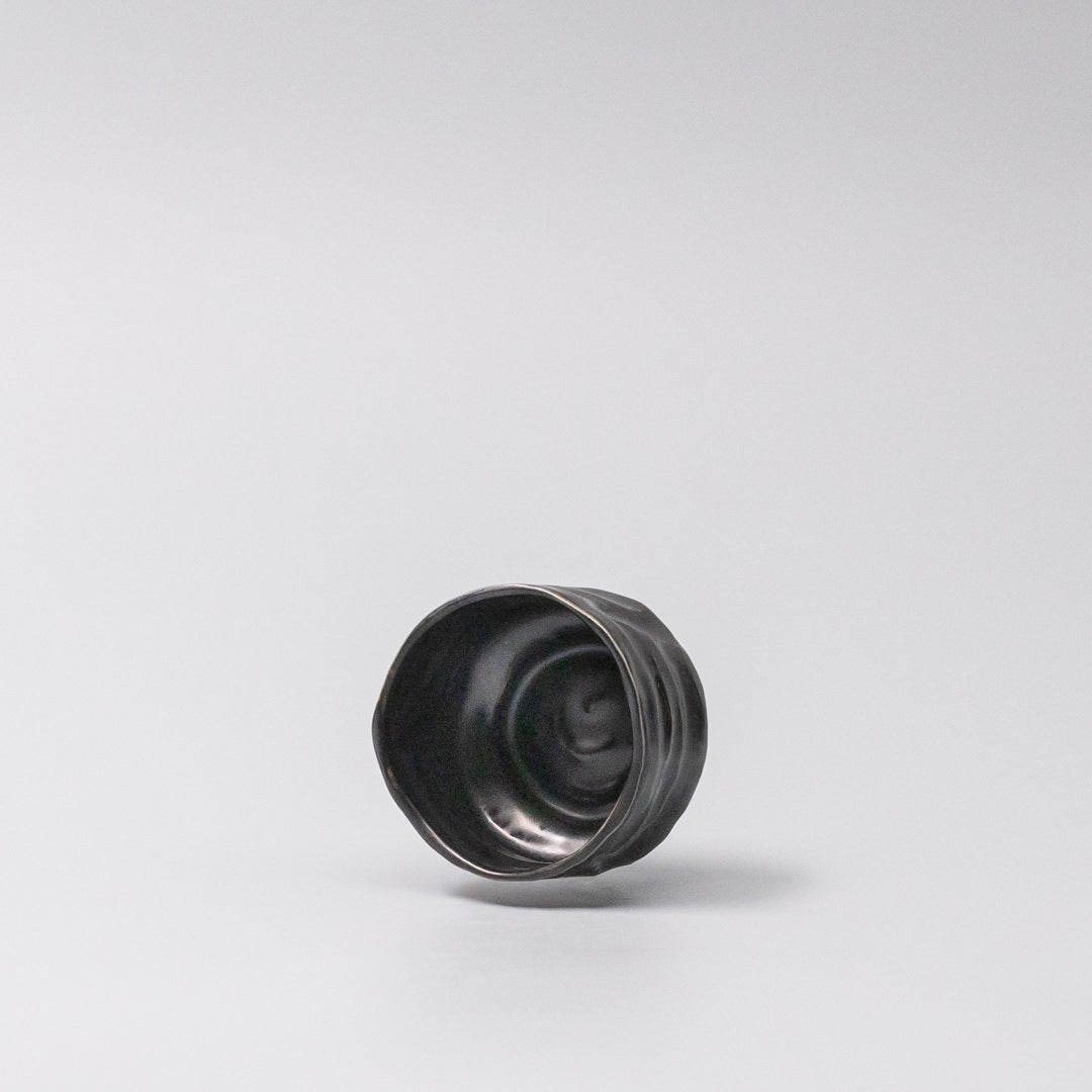 Sake Cup Jet Black Glaze - Image 3